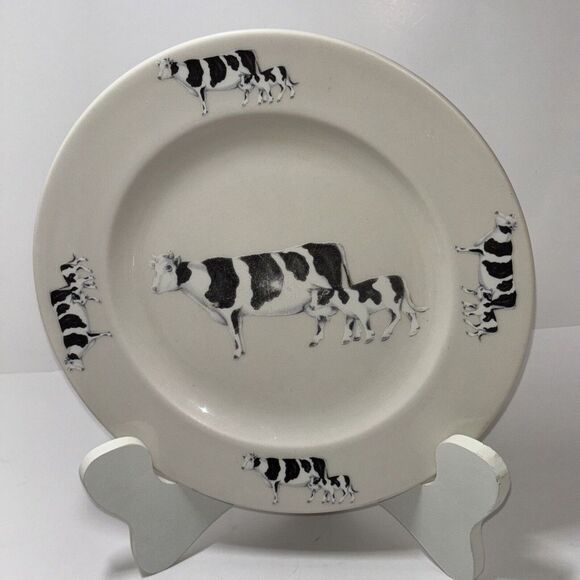 Vintage Homer Laughlin Dinner Plate Cow And Calf Farmhouse Theme 10 Inch - Picture 8 of 8